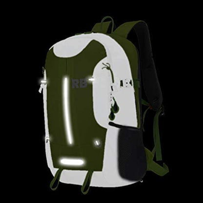 Reflective Motorcycle Backpack with Helmet Holder, Green