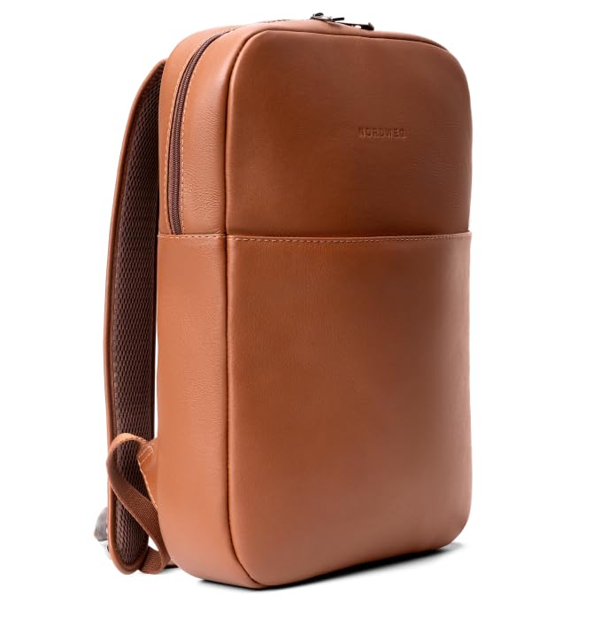 Slim Leather Laptop Backpack – Lightweight Work & Travel