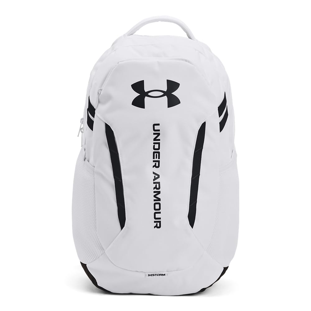 Under Armour Hustle 6.0 Backpack, Black/White