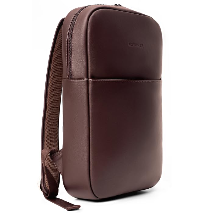 Slim Leather Laptop Backpack – Lightweight Work & Travel