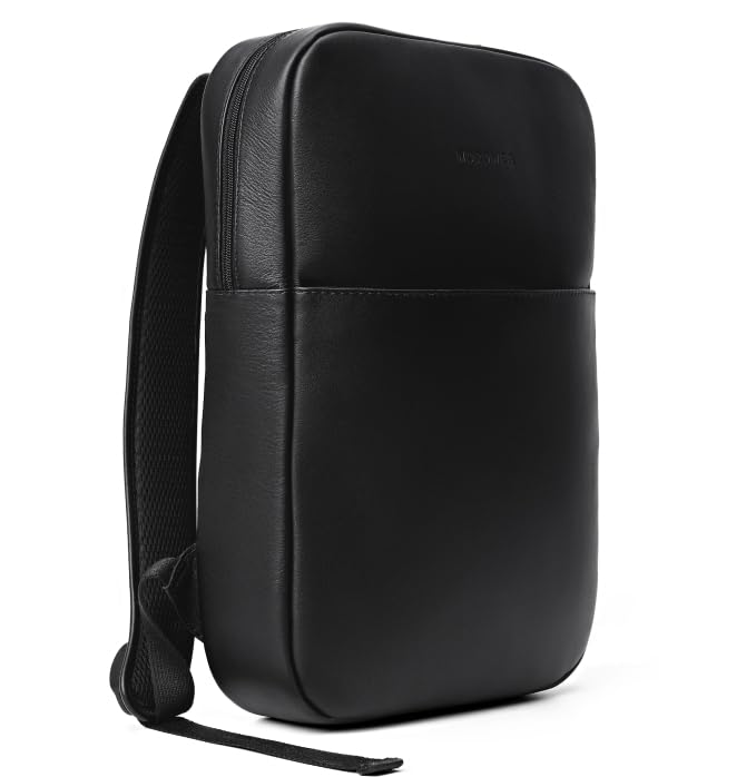 Slim Leather Laptop Backpack – Lightweight Work & Travel