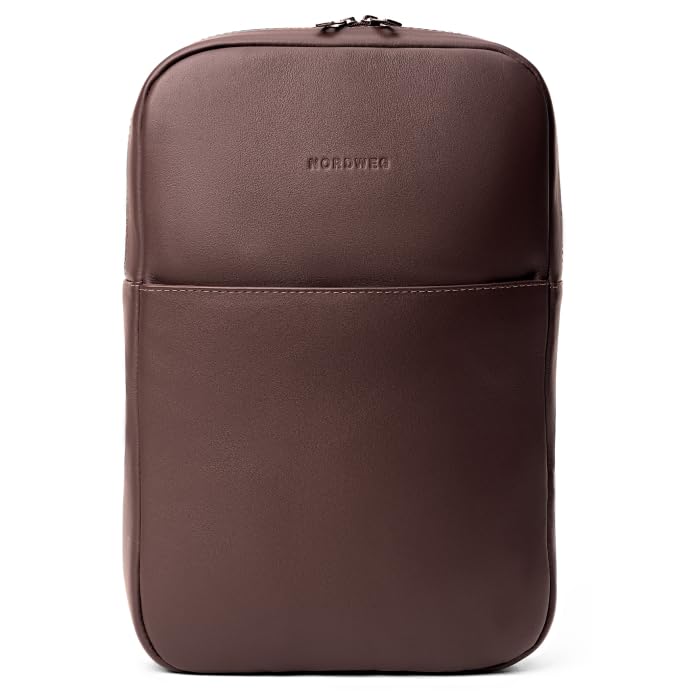 Slim Leather Laptop Backpack – Lightweight Work & Travel