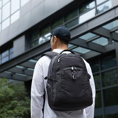 Amazon Basics Travel Laptop Backpack for 15.6 inch Laptop, Black