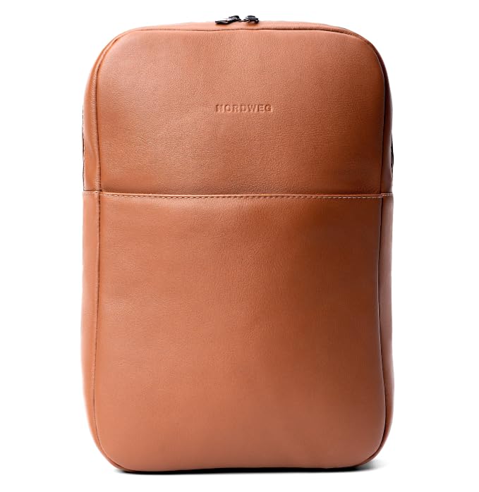 Slim Leather Laptop Backpack – Lightweight Work & Travel