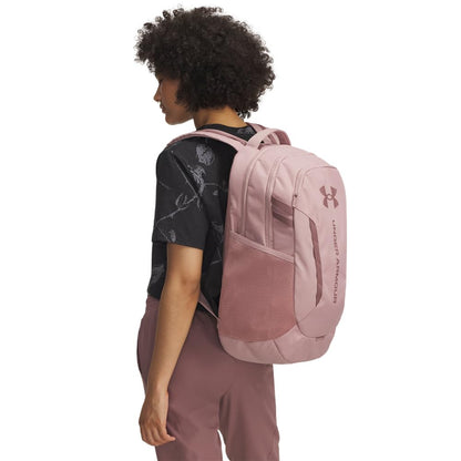 Under Armour Hustle 6.0 Backpack, Black/White