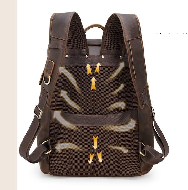 Genuine Leather Laptop Travel Backpack