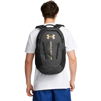Under Armour Hustle 6.0 Backpack, Black/White