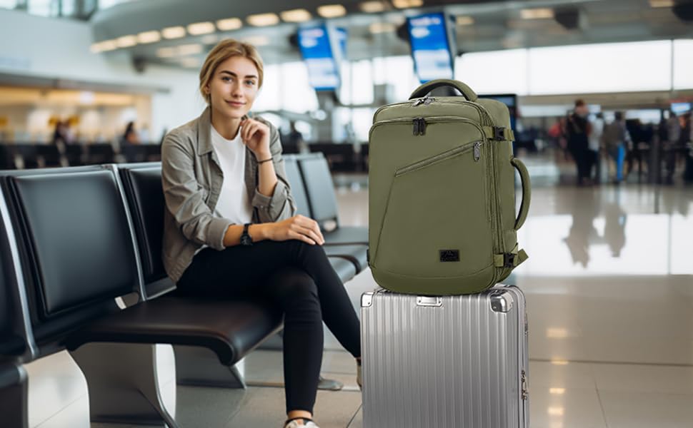 MATEIN 40L Carry-On Travel Backpack, Black
