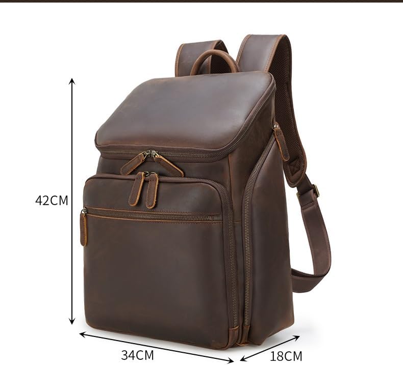 Genuine Leather Laptop Travel Backpack
