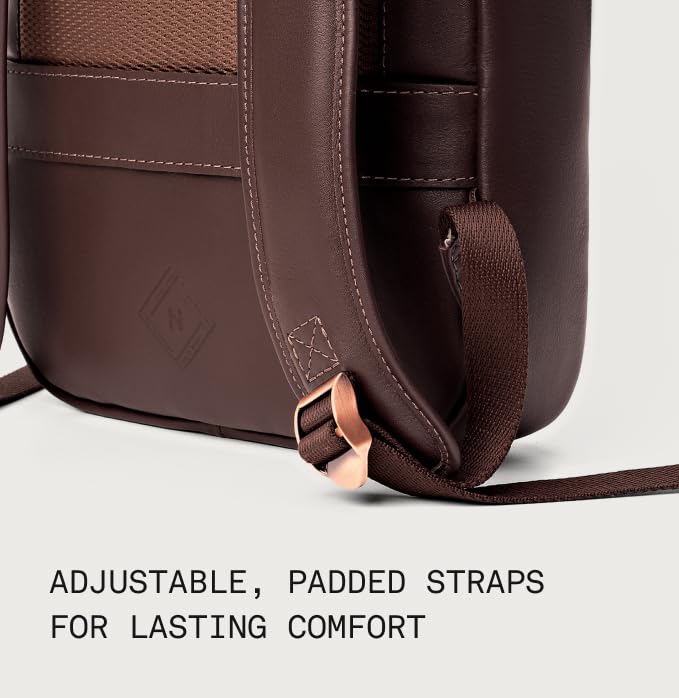 Slim Leather Laptop Backpack – Lightweight Work & Travel