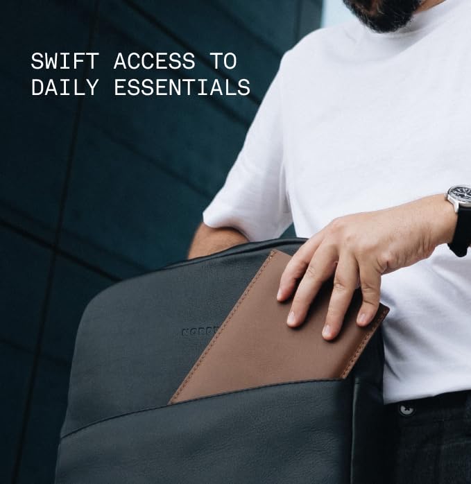 Slim Leather Laptop Backpack – Lightweight Work & Travel
