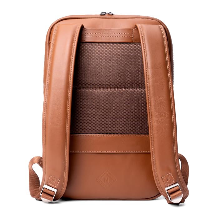 Slim Leather Laptop Backpack – Lightweight Work & Travel