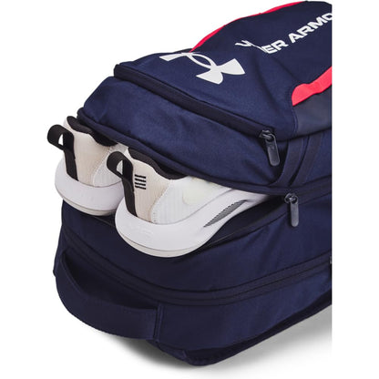 Under Armour Hustle 6.0 Backpack, Black/White
