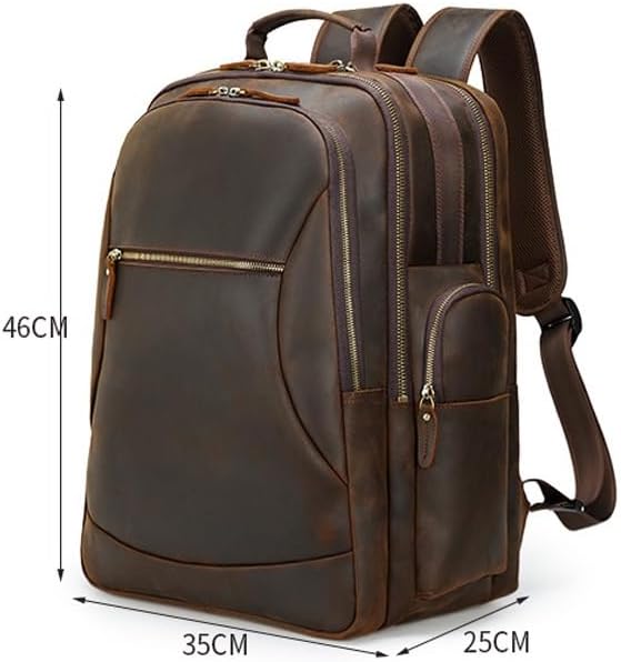 Full Grain Leather Backpack for Men Laptop Bag