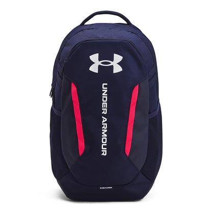 Under Armour Hustle 6.0 Backpack, Black/White