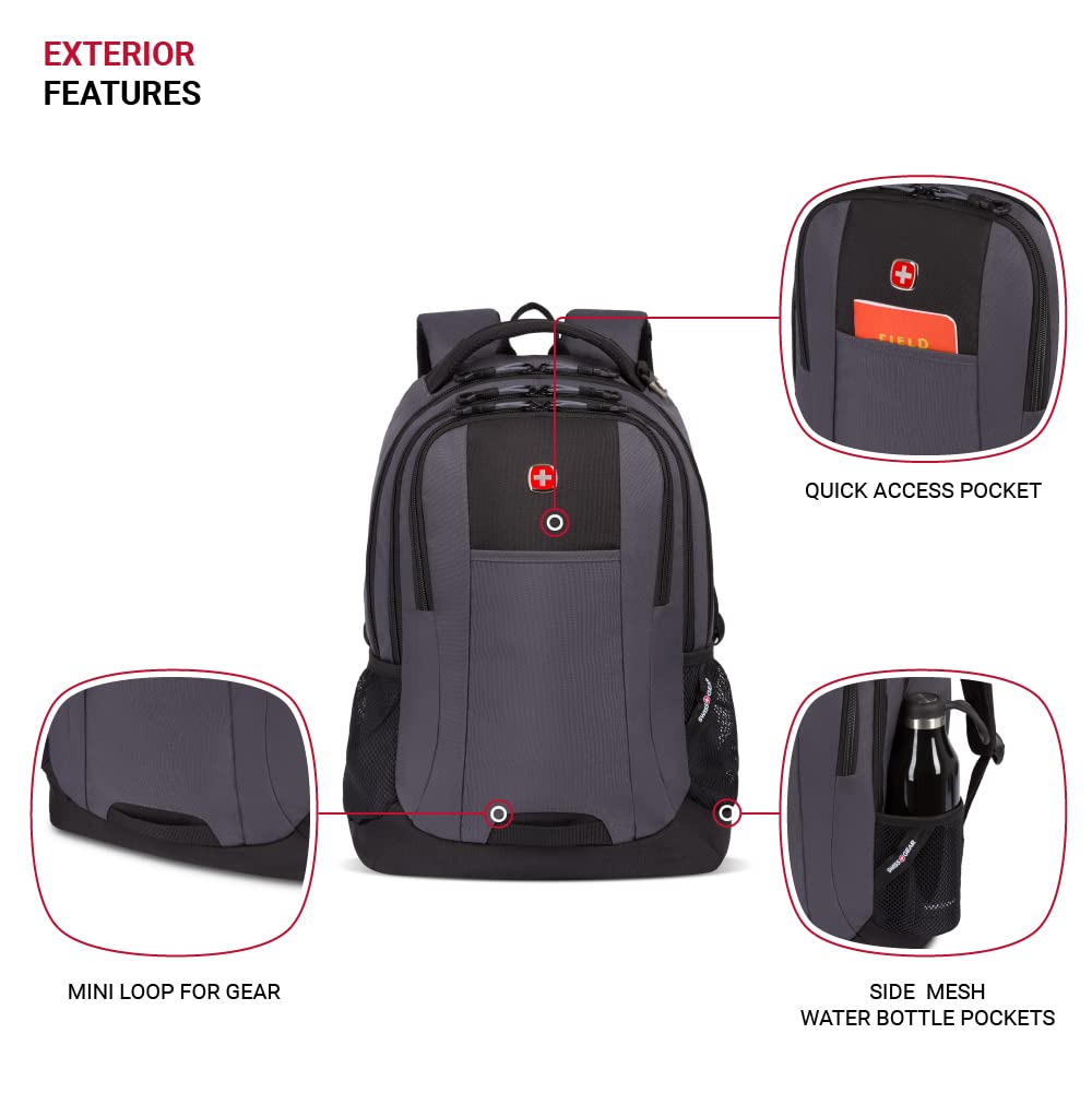 SwissGear Cecil 5505 Laptop Backpack, Pastel Brown/Black, 18-Inch