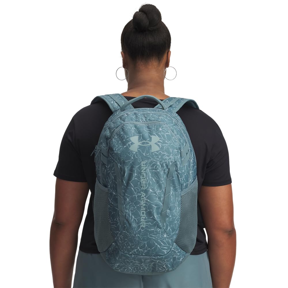 Under Armour Hustle 6.0 Backpack, Black/White