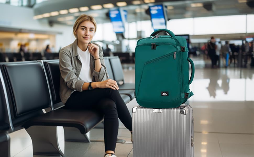 MATEIN 40L Carry-On Travel Backpack, Black