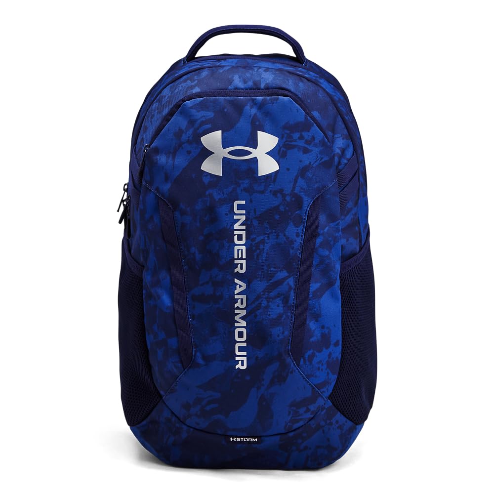Under Armour Hustle 6.0 Backpack, Black/White