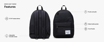 Herschel Supply Co. Classic Backpack, Black (New), Standard-26L