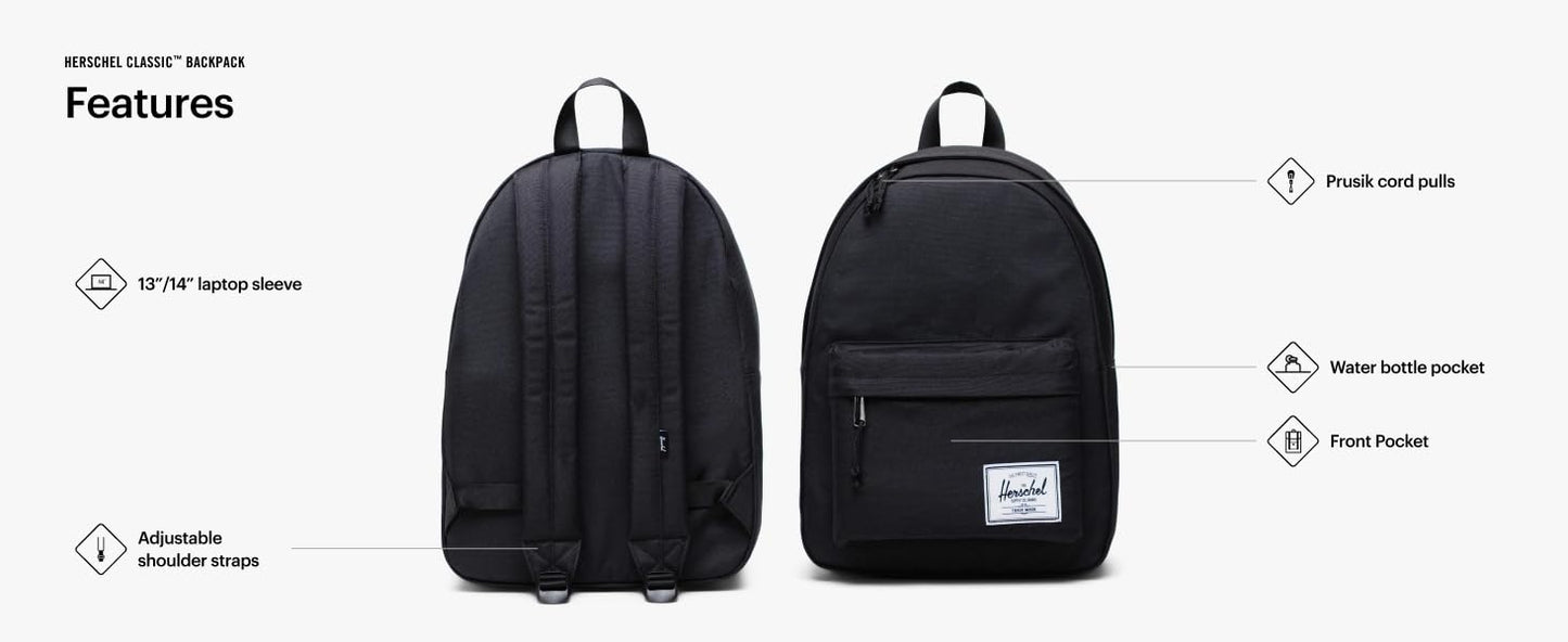 Herschel Supply Co. Classic Backpack, Black (New), Standard-26L