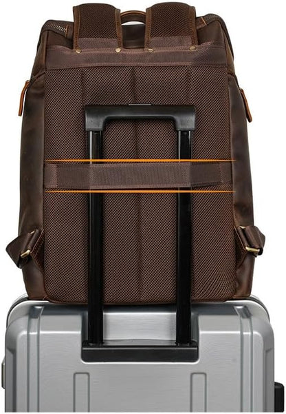 Genuine Leather Laptop Travel Backpack