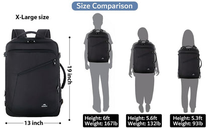 MATEIN 40L Carry-On Travel Backpack, Black