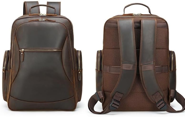 Full Grain Leather Backpack for Men Laptop Bag