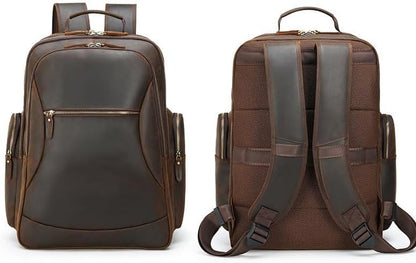 Full Grain Leather Backpack for Men Laptop Bag