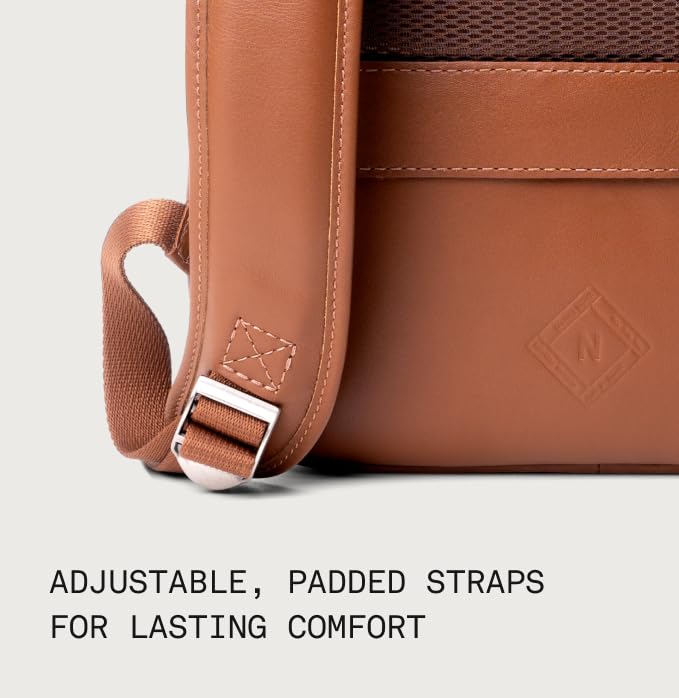 Slim Leather Laptop Backpack – Lightweight Work & Travel