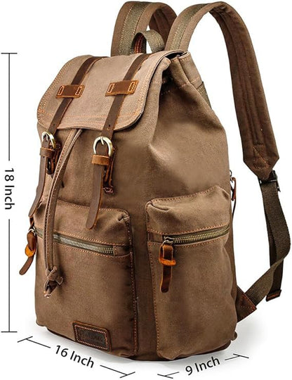 GEARONIC Vintage Canvas Laptop Backpack, 15"