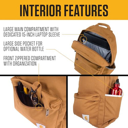 Carhartt 21L Classic Laptop Backpack, Water-Resistant Pack
