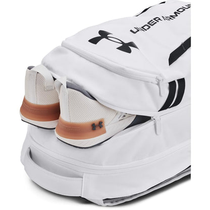 Under Armour Hustle 6.0 Backpack, Black/White