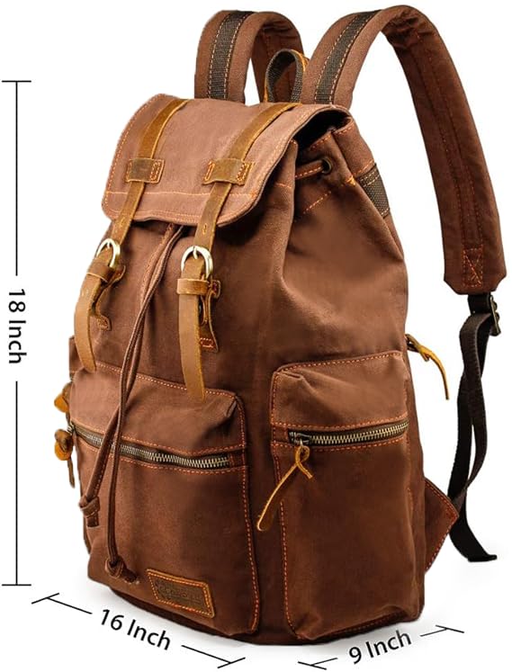 GEARONIC Vintage Canvas Laptop Backpack, 15"