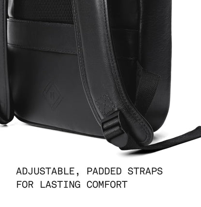 Slim Leather Laptop Backpack – Lightweight Work & Travel