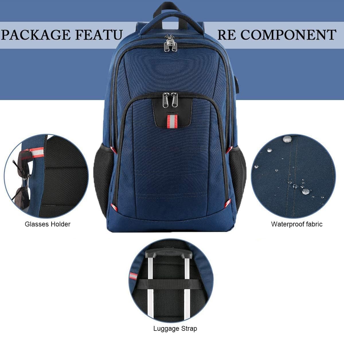 Travel Laptop Backpack, Black Backpack for Men and Women