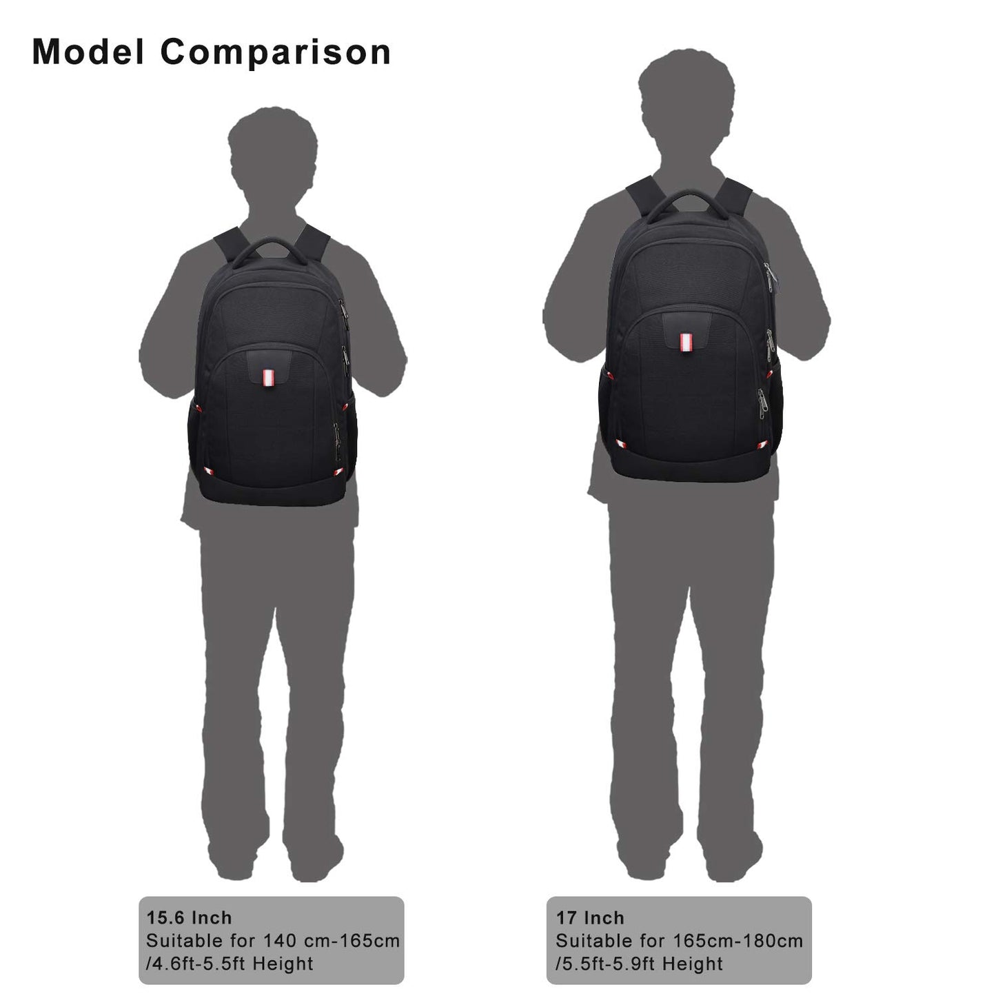 Travel Laptop Backpack, Black Backpack for Men and Women