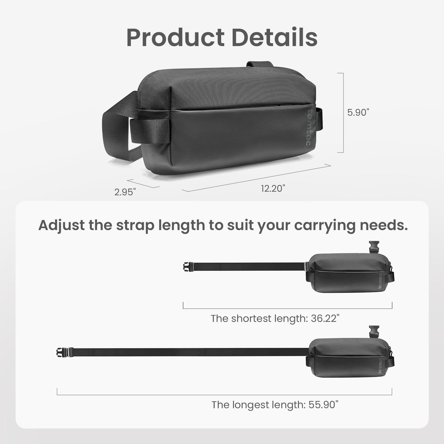 tomtoc Compact EDC Sling Bag, Lightweight