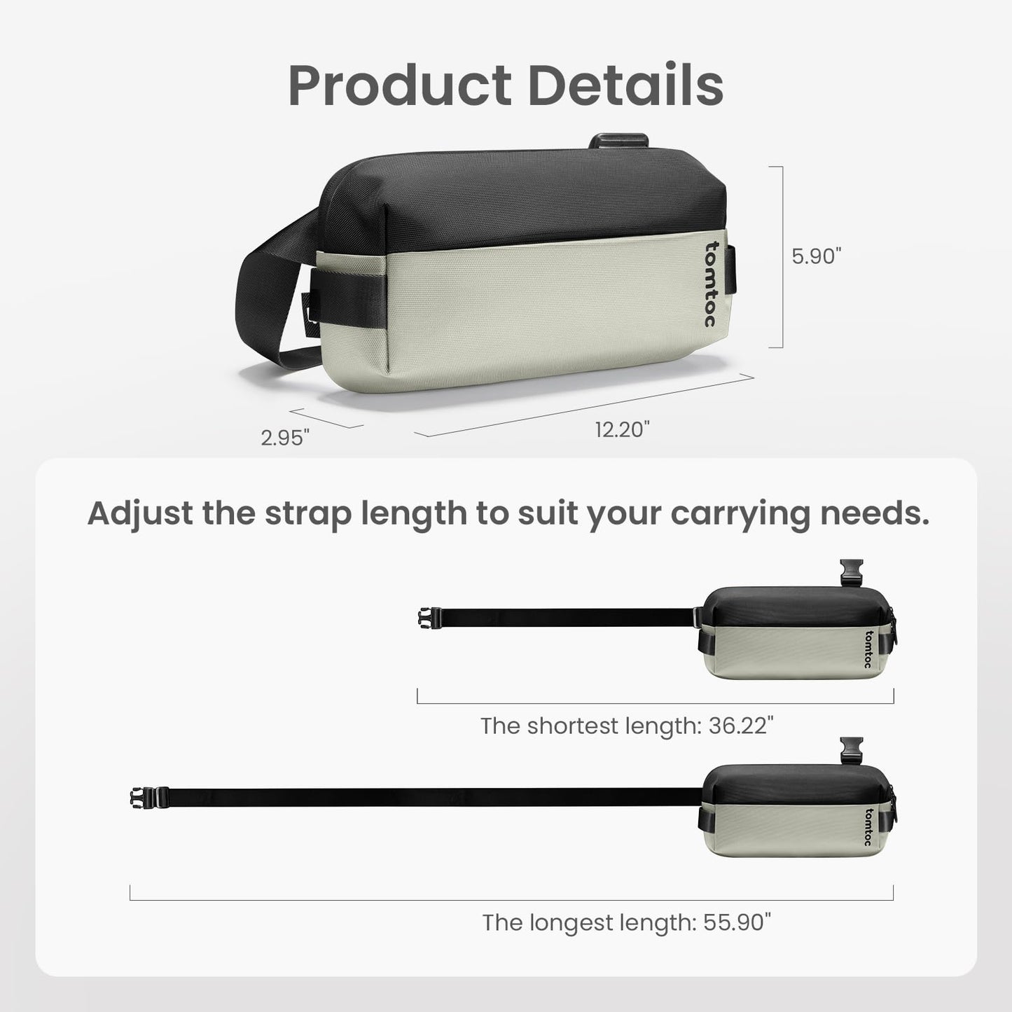 tomtoc Compact EDC Sling Bag, Lightweight