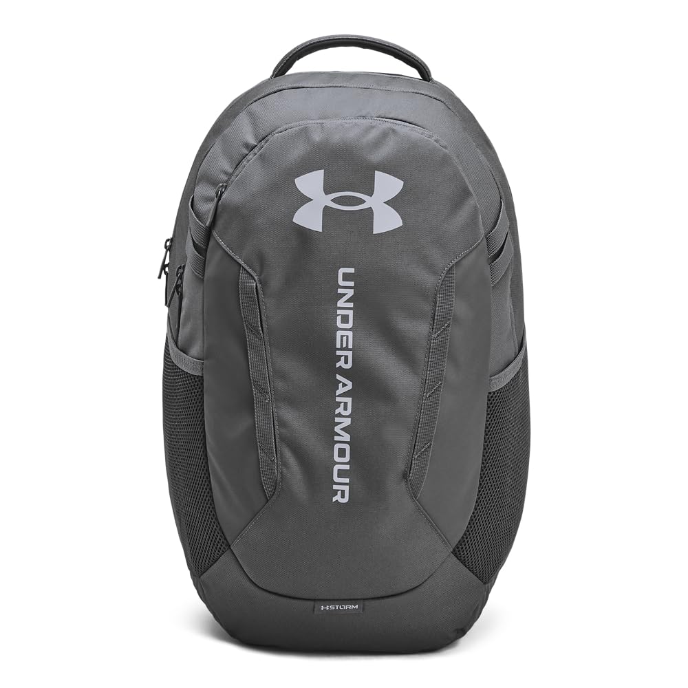 Under Armour Hustle 6.0 Backpack, Black/White