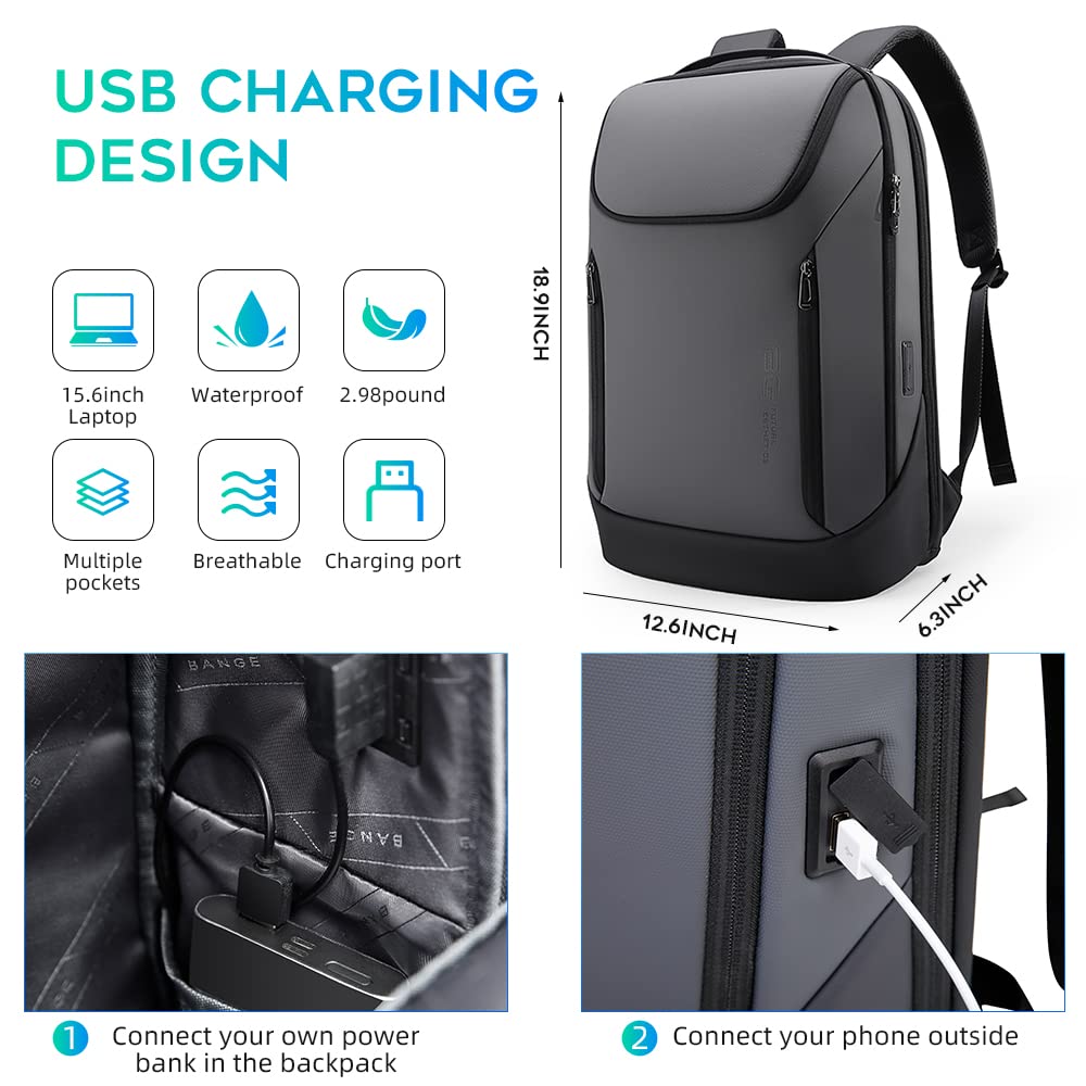 BANGE 15.6" Waterproof Laptop Backpack