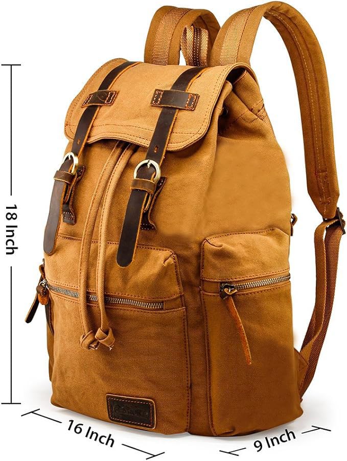 GEARONIC Vintage Canvas Laptop Backpack, 15"