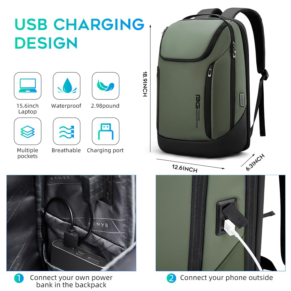 BANGE 15.6" Waterproof Laptop Backpack