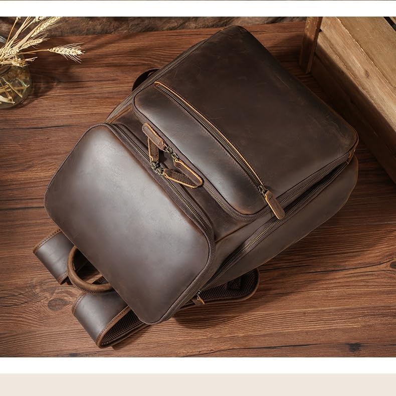 Genuine Leather Laptop Travel Backpack
