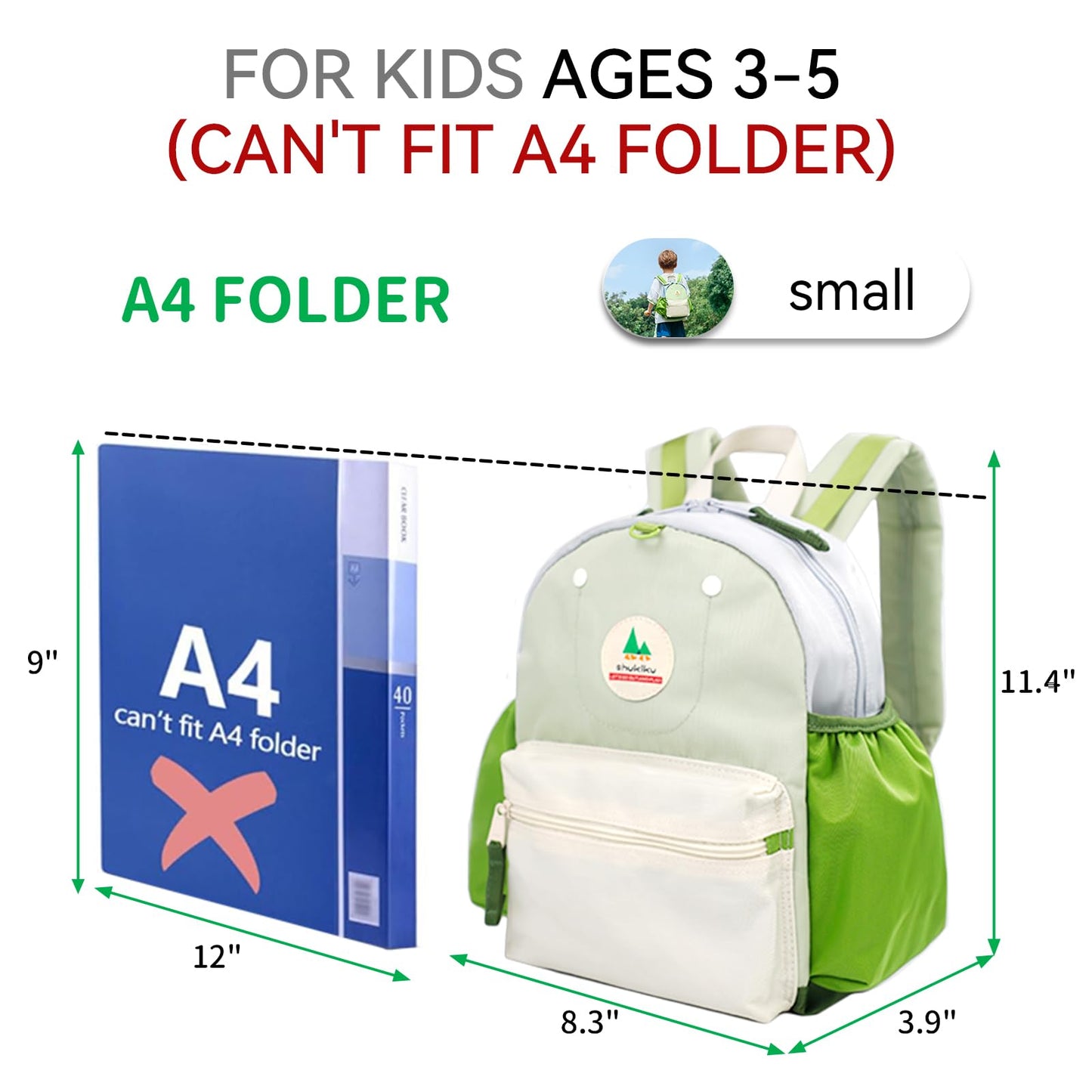 15 Inch Kids Backpack for School & Travel, Medium