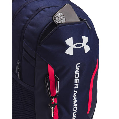 Under Armour Hustle 6.0 Backpack, Black/White
