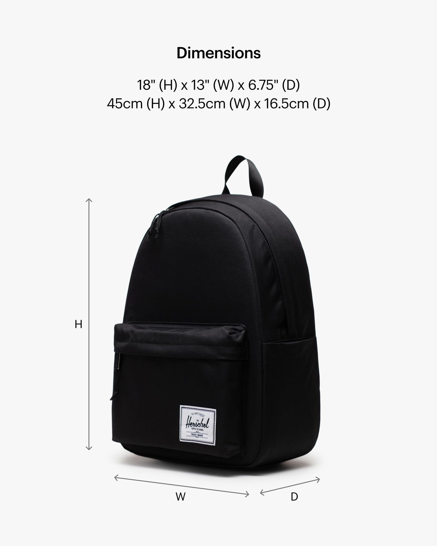Herschel Supply Co. Classic Backpack, Black (New), Standard-26L