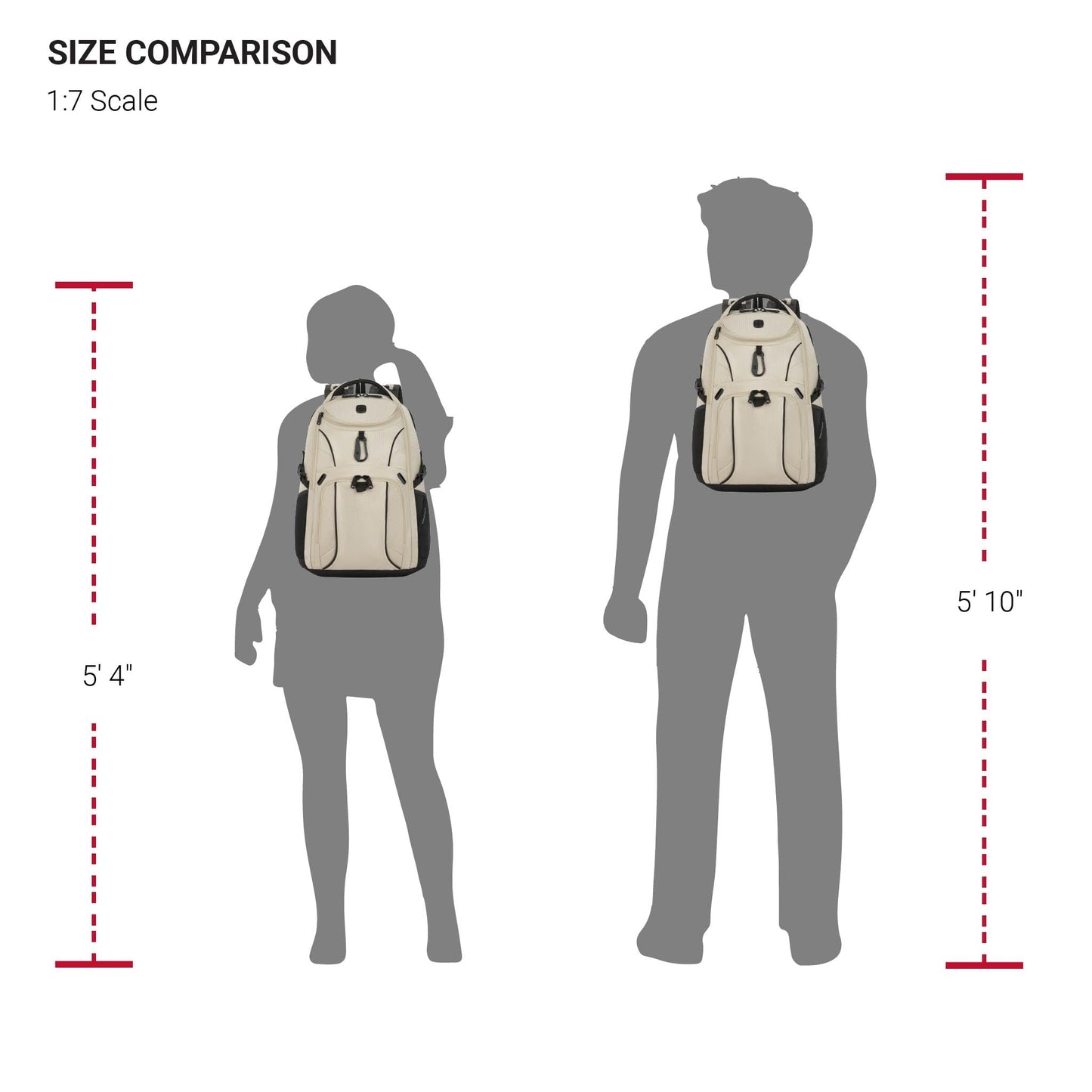 SwissGear Mini 1900 Scansmart Slim Version Laptop Backpack, Oatmeal, 16-Inch
