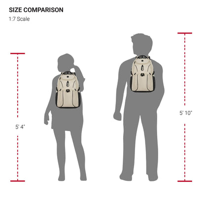 SwissGear Mini 1900 Scansmart Slim Version Laptop Backpack, Oatmeal, 16-Inch