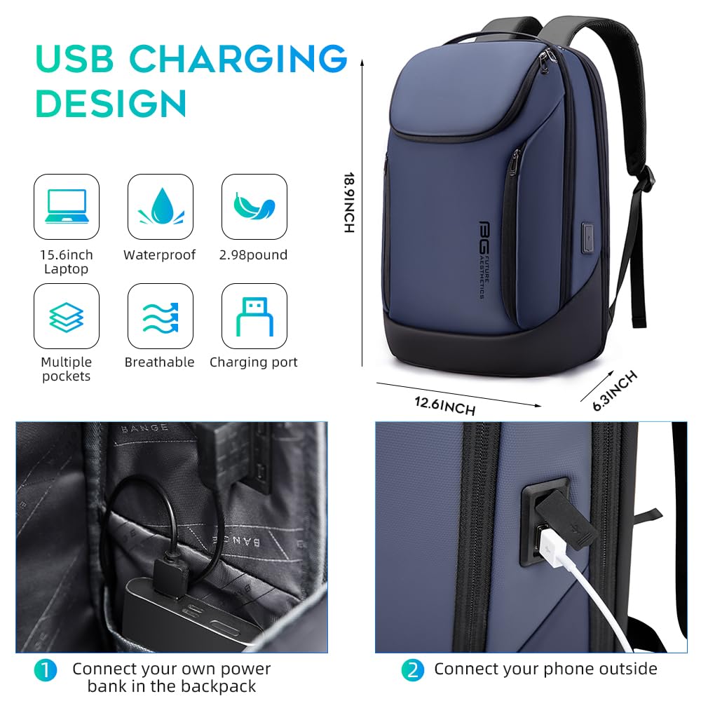 BANGE 15.6" Waterproof Laptop Backpack